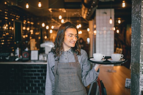 a young waitress